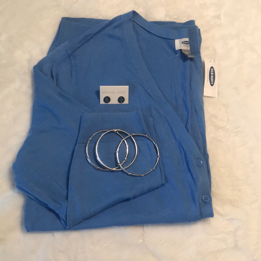 Light blue v neck cardigan